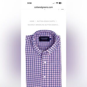 Collared Greens- WAVERLY: BROOKLINE BUTTON DOWN SHIRT - PINK/NAVY
